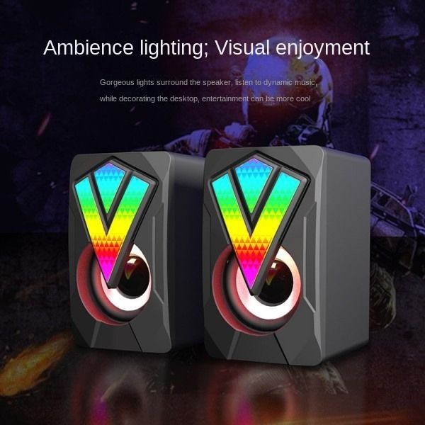 Mini RGB Luminous Multimedia Desktop Laptop USB Speaker Speaker Bookshelf Speakers
