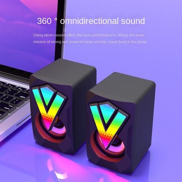 Mini RGB Luminous Multimedia Desktop Laptop USB Speaker Speaker Bookshelf Speakers