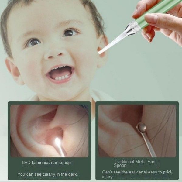 Glowing Baby Seat Belt Light Children Adult Tweezers Earscoop Set Nasal Tweezers