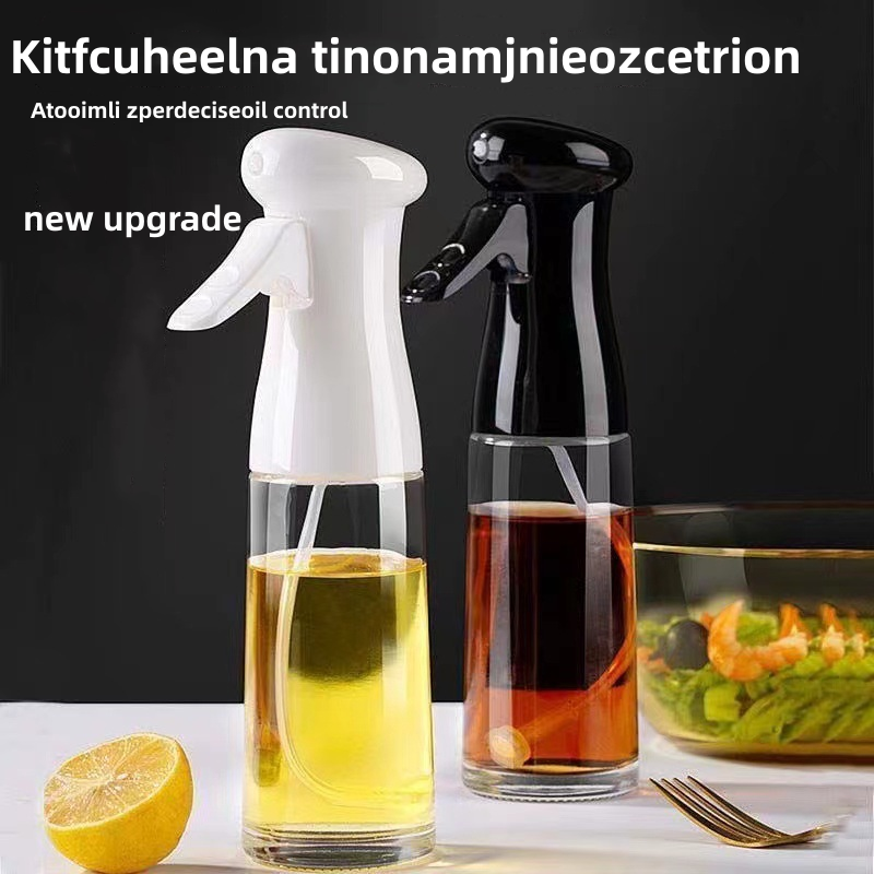 Black Transparent Kitchen Oil Bottle Cooking Oil Spray Olive Oil Bottle Fitness Barbecue Spray Oil Dispenser Household