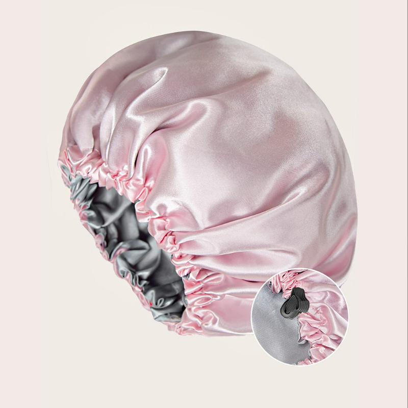 New Women Solid Reversible Satin Bonnet For Curly Hair Cap Double Layer Adjustable Sleep Cap Elastic Hair Cap Haircare Night Hat