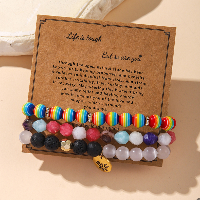 Yoga weight loss healing bracelet Fashion simple style explosive hand jewelry natural stone beaded elastic bracelet jewelry girls set bracelet