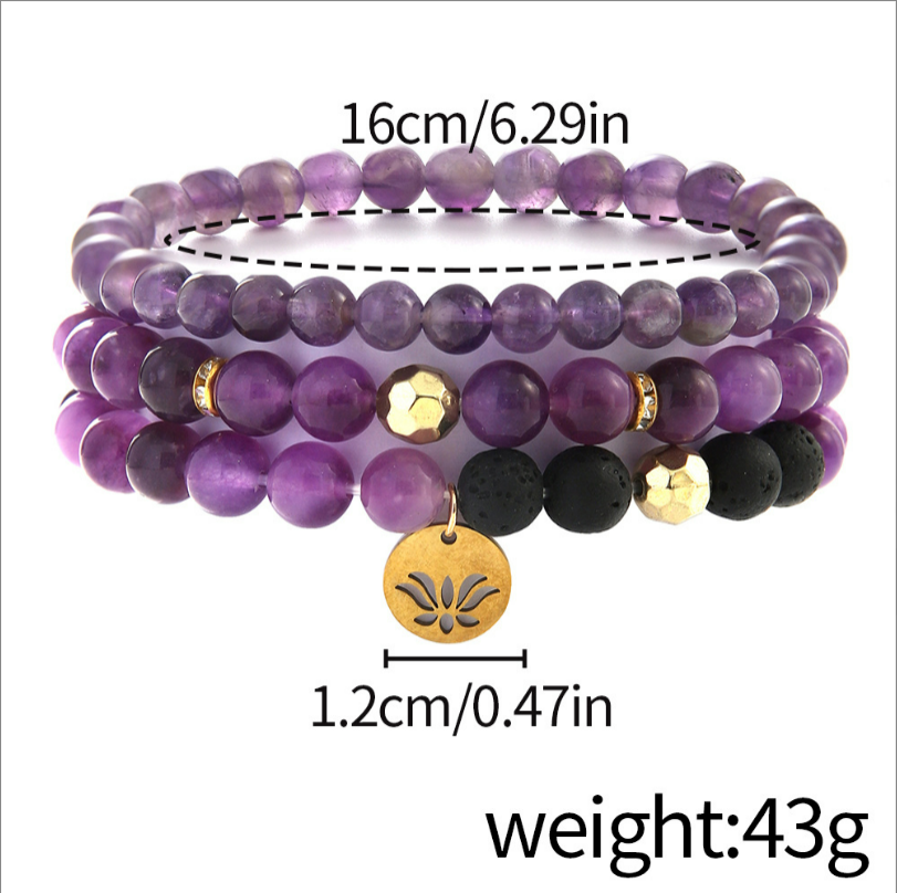 Yoga weight loss healing bracelet Fashion simple style explosive hand jewelry natural stone beaded elastic bracelet jewelry girls set bracelet
