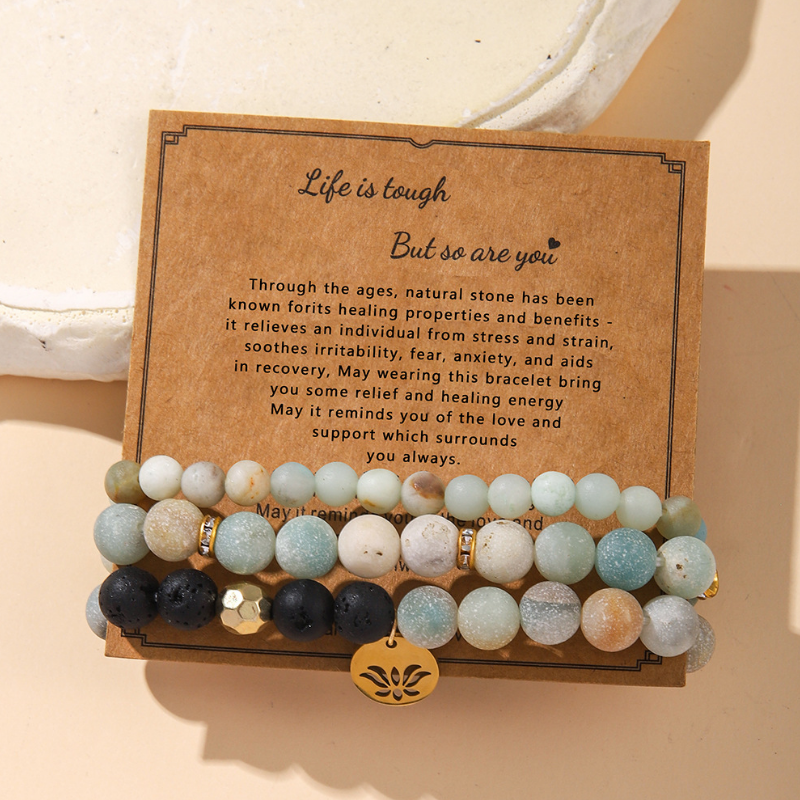 Yoga weight loss healing bracelet Fashion simple style explosive hand jewelry natural stone beaded elastic bracelet jewelry girls set bracelet