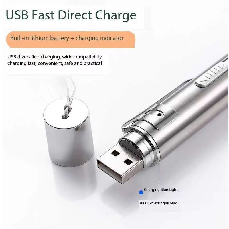 usb rechargeable Laser Pointer 7-in-1 cat-teasing stick Multi-pattern Laser Purple Light White Cat Dog Chase Pen Toy pet supplies