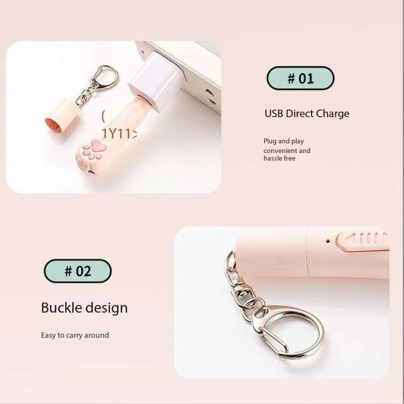 USB charging multi-function laser cat-teasing keychain can be switched pattern purple light cat urine white chase laser pointer tool