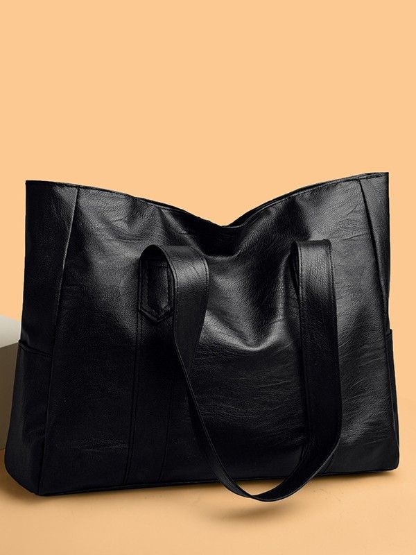 New fashion simple handbag hot selling retro large capacity solid color Tote bag casual shoulder bag