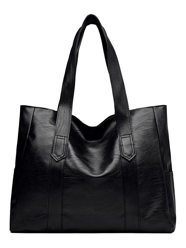 New fashion simple handbag hot selling retro large capacity solid color Tote bag casual shoulder bag