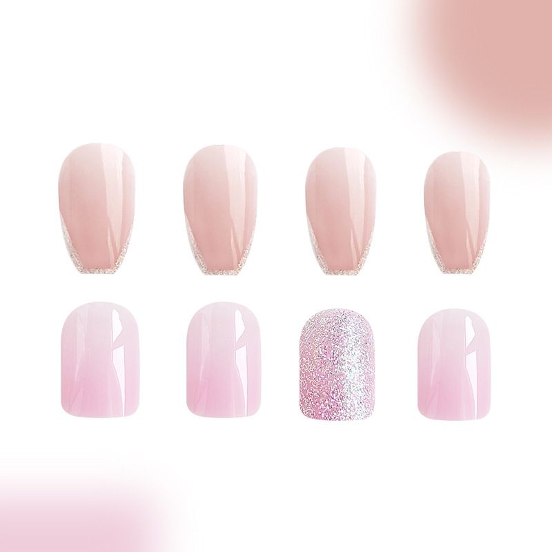 96 pieces 24 x 4 Fashion Wear nail art Finish Gradient French glitter Nail Art sticker combination Women's reusable fake nail sticker set