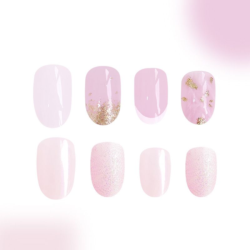 96 pieces 24 x 4 Fashion Wear nail art Finish Gradient French glitter Nail Art sticker combination Women's reusable fake nail sticker set