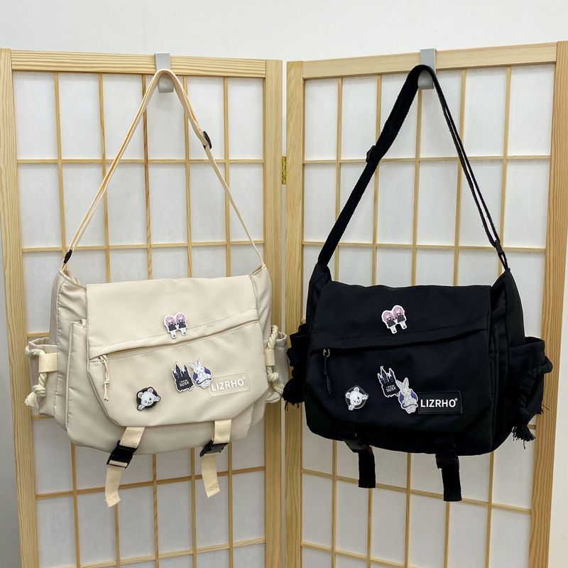 Nylon handbag large capacity crossbody bag men's casual hand bag women's fashion Harajuku large capacity cargo bag youth messenger student handbag