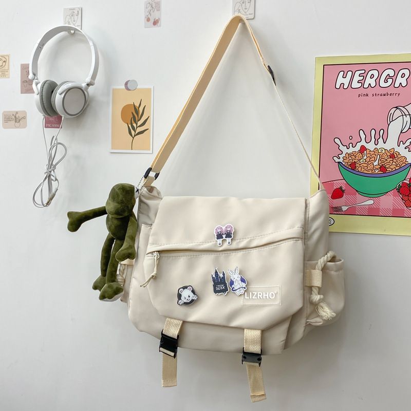 Nylon handbag large capacity crossbody bag men's casual hand bag women's fashion Harajuku large capacity cargo bag youth messenger student handbag