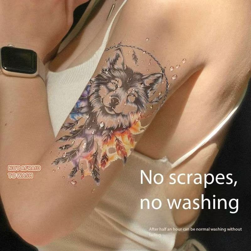 The new color tattoo stickers Instagram advanced sense half arm stickers animation tattoo stickers waterproof anti-sweat environmental protection stickers