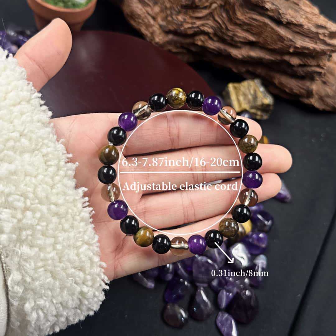 temu Xiyin TK Explosive bracelet Tiger Eye Stone Tea Crystal Amethyst obsidian fashion bracelet gift for men and women