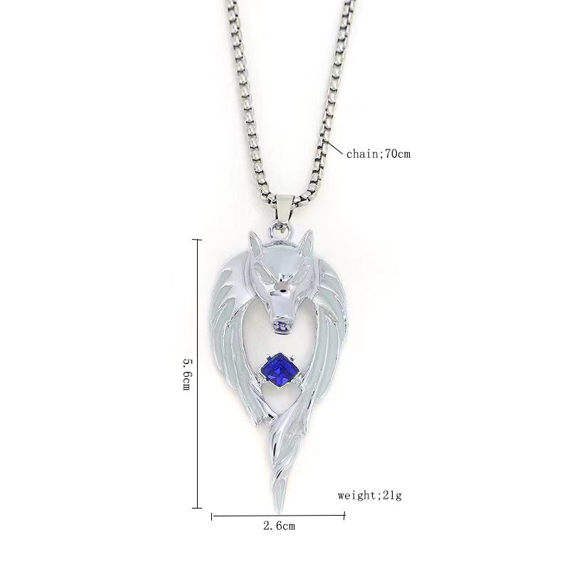 New retro hip hop street hipster male glow-in-the-dark Wolf Totem Northern Wolf King Luminous pendant for men