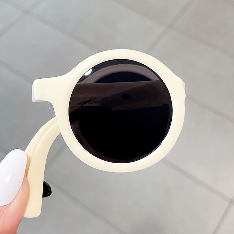 Foldable Kids sunglasses New frosted fashion sunglasses for babies personality round frame girls sunglasses trend