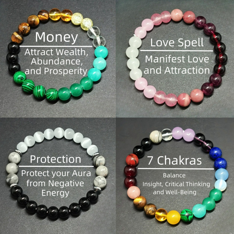 temu Xiyin explosive Money Wealth Natural stone bracelet for men and women topaz Dongling Stone malachite TK