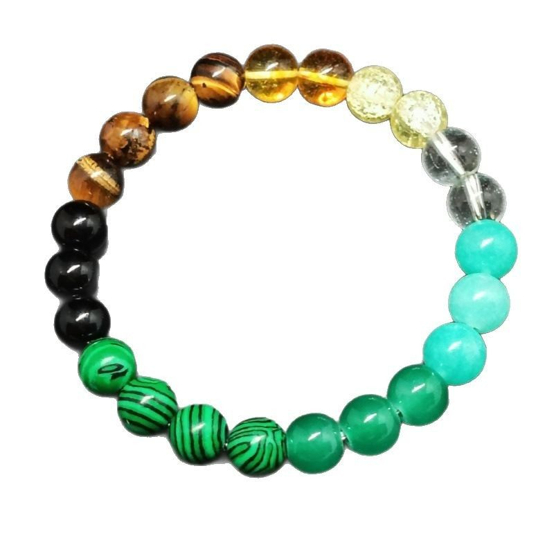 temu Xiyin explosive Money Wealth Natural stone bracelet for men and women topaz Dongling Stone malachite TK