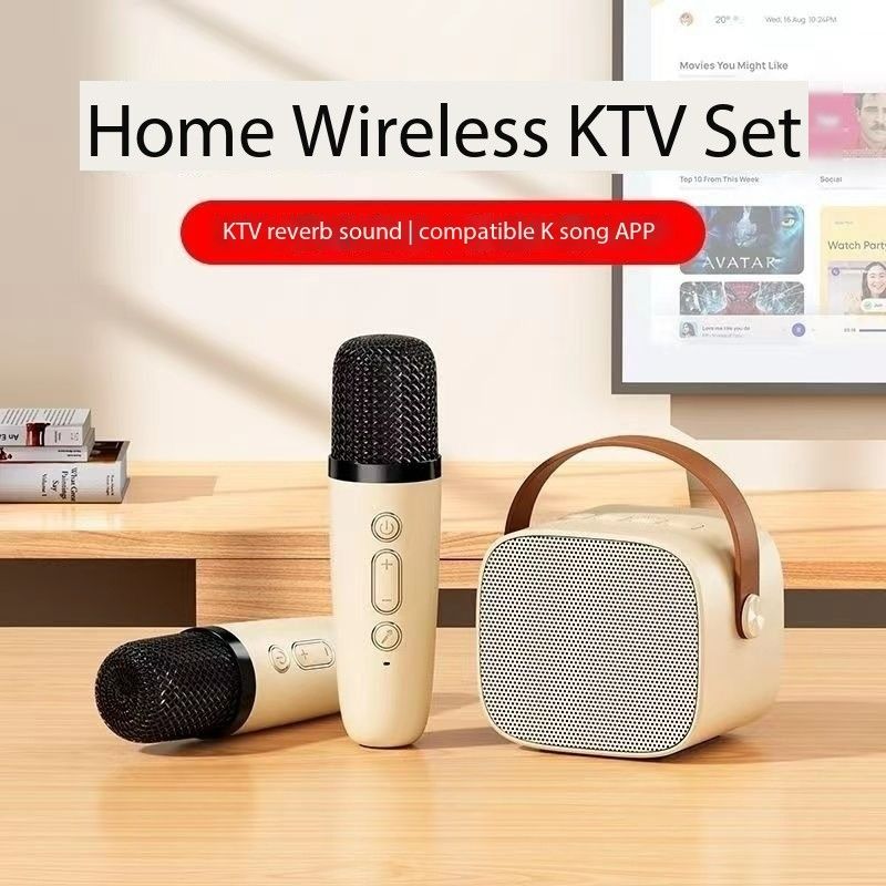 Bluetooth speaker microphone integrated music outdoor live broadcast for the whole family with children's K-tape microphone portable small speaker