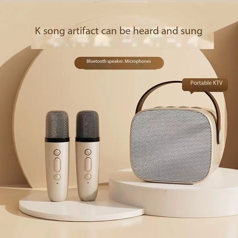 Bluetooth speaker microphone integrated music outdoor live broadcast for the whole family with children's K-tape microphone portable small speaker