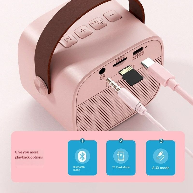 Bluetooth speaker microphone integrated music outdoor live broadcast for the whole family with children's K-tape microphone portable small speaker