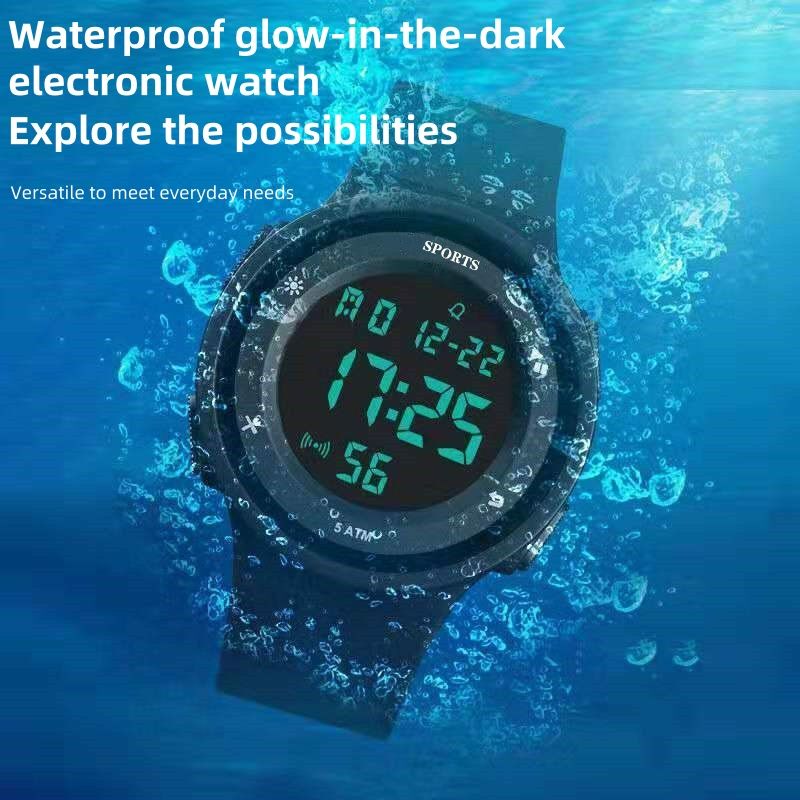 Waterproof glow-in-the-dark electronic watch male trend simple female junior high school students teenagers children multi sports electronic watch