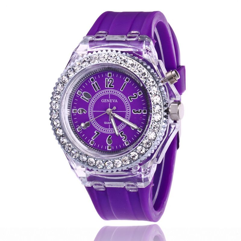 Student transparent electronic watch men and women neutral trend quartz luminous sports watch Geneva silicone watch