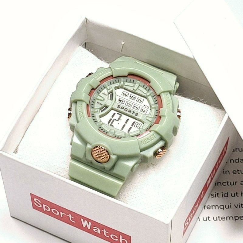 New children, middle school and young couples general fashion sports multi-functional watch network red Matcha green electronic watch