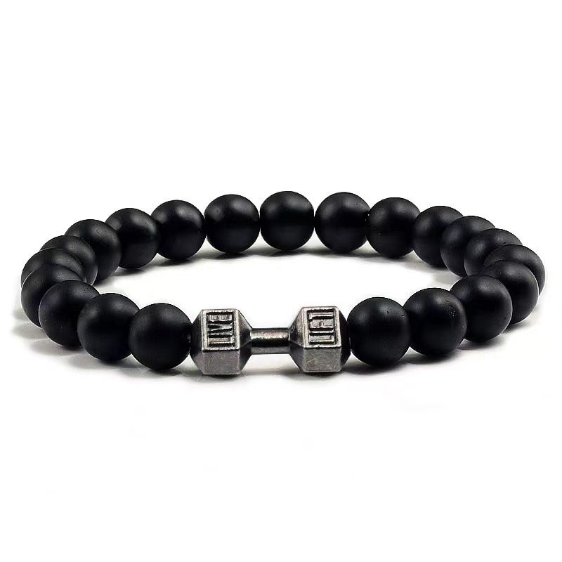 New beaded bracelet volcanic stone dumbbell jewelry men's and women's natural stone turquoise bracelet hot accessories