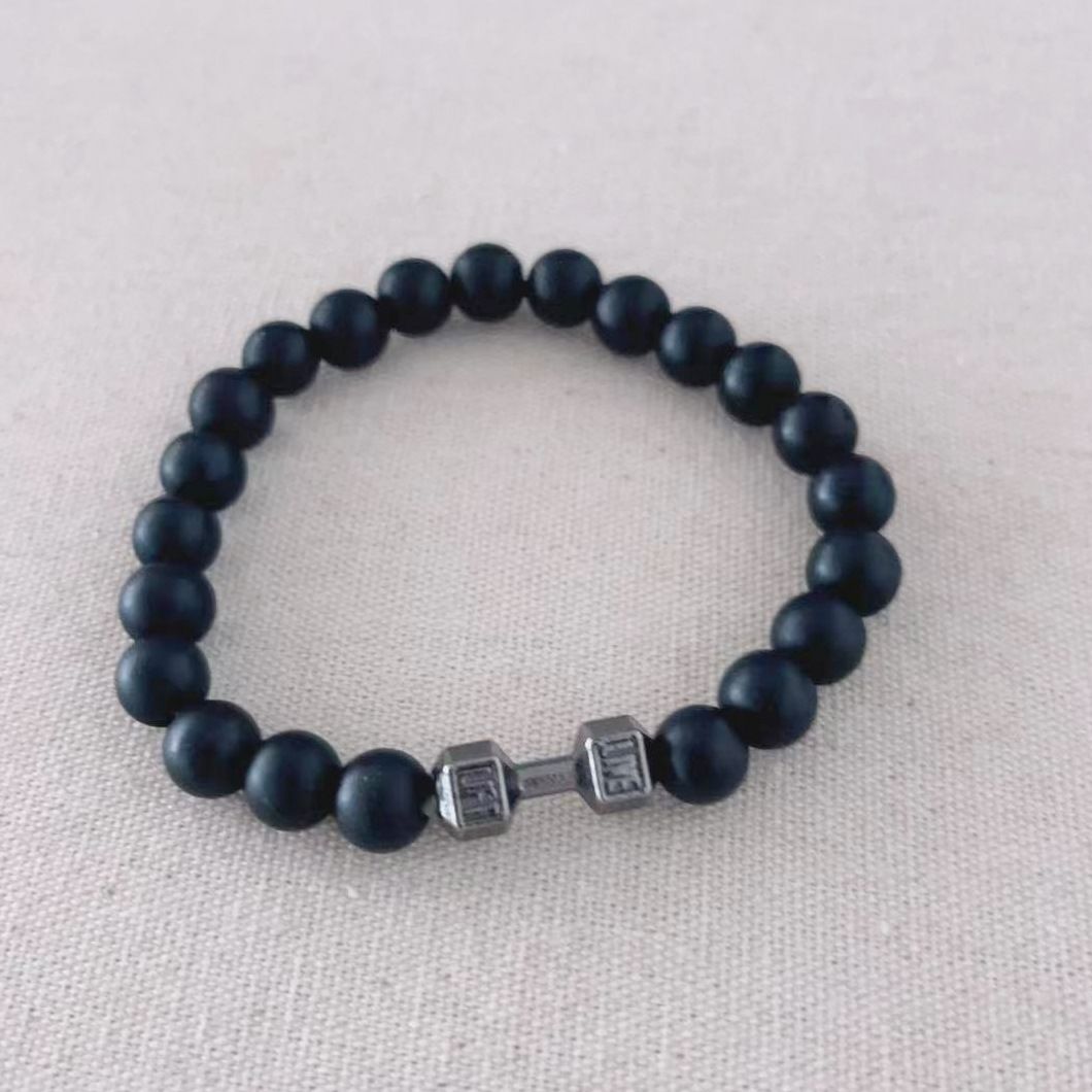 New beaded bracelet volcanic stone dumbbell jewelry men's and women's natural stone turquoise bracelet hot accessories