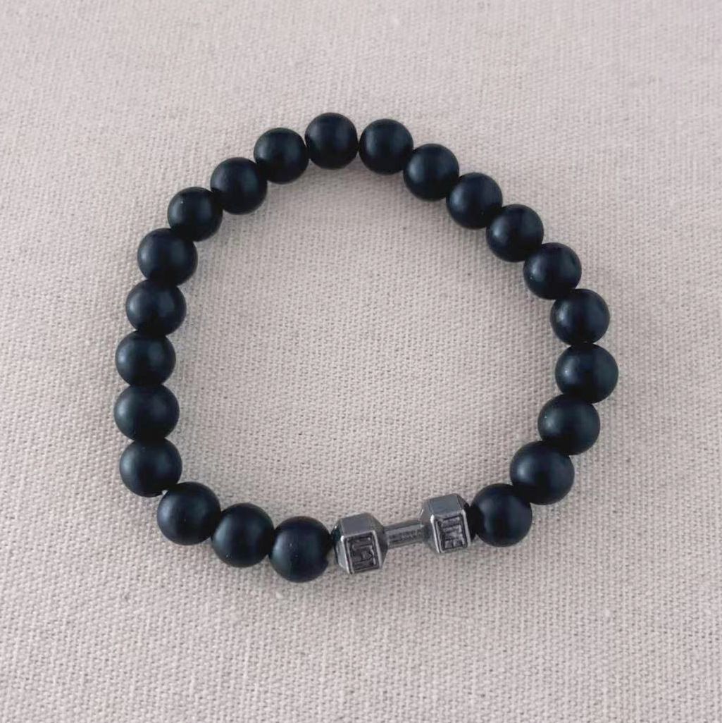 New beaded bracelet volcanic stone dumbbell jewelry men's and women's natural stone turquoise bracelet hot accessories