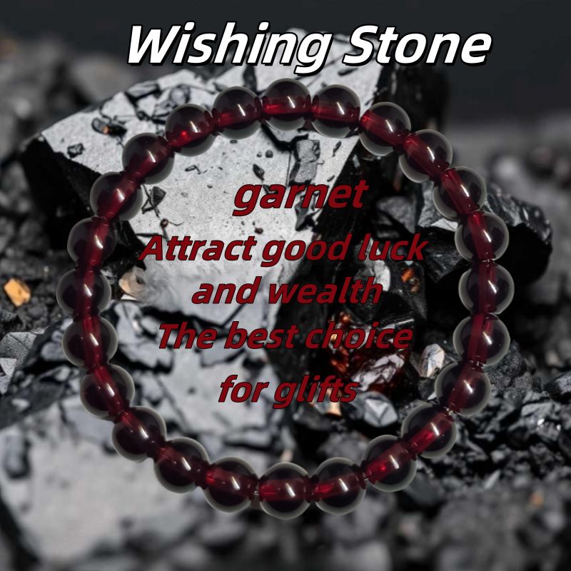 temu TK Explosive bracelet Pomegranate Red Tiger Eye Stone beaded bracelet for men and women