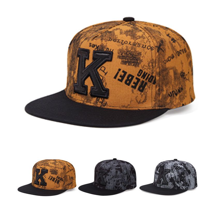 Trendy men's K-letter baseball cap Hip Hop snapback hat Embroidered hat