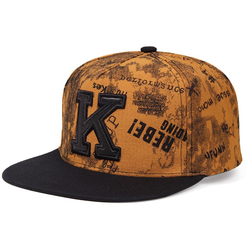 Trendy men's K-letter baseball cap Hip Hop snapback hat Embroidered hat