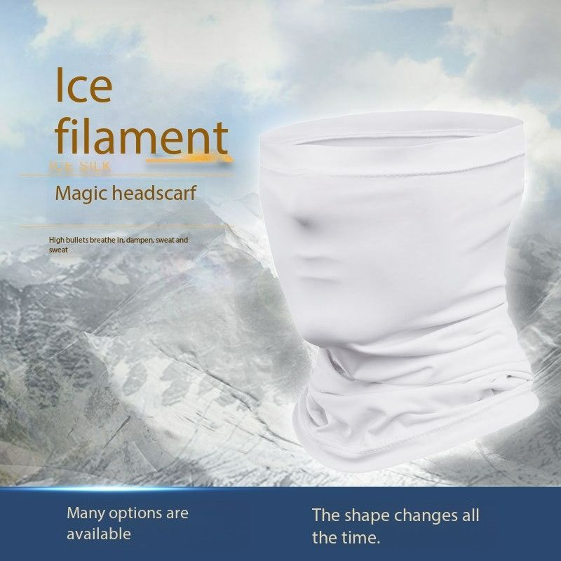 Ice silk headscarf, summer thin, versatile magic mask, men's and women's bicycle moisture-wicking, multi-functional versatile scarf