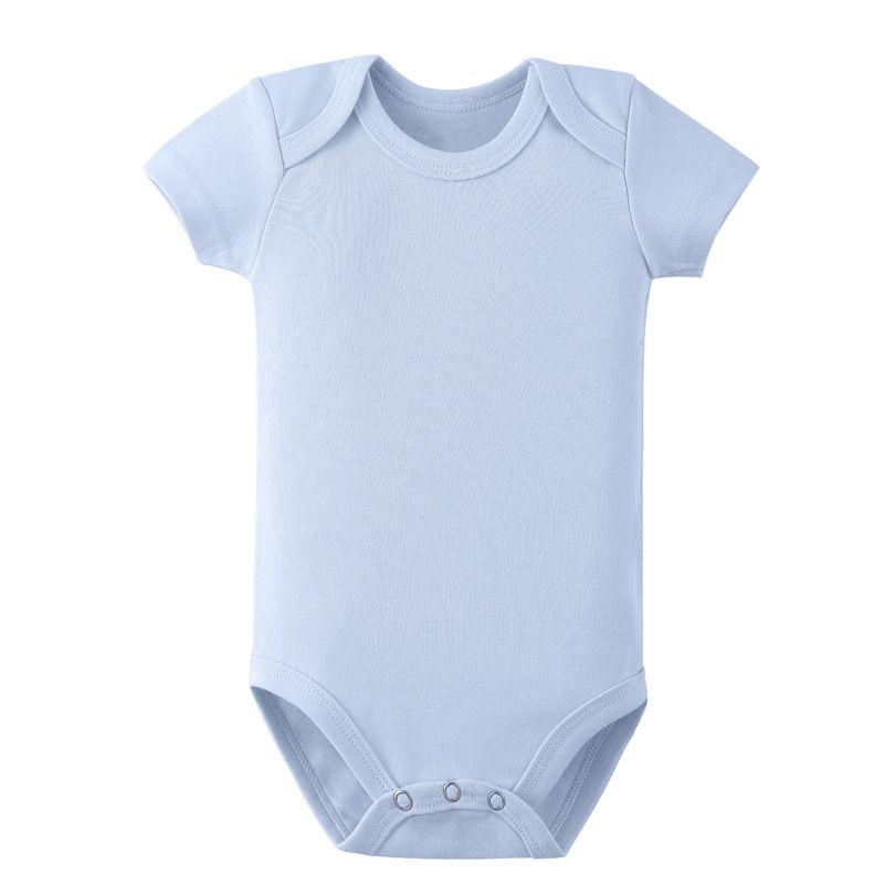 Baby solid-color short-sleeved triangular jacket, children's cotton one-piece jacket, envelope collar, newborn baby fart jacket