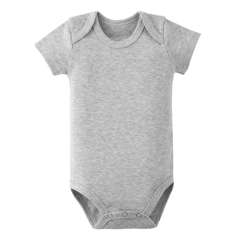 Baby solid-color short-sleeved triangular jacket, children's cotton one-piece jacket, envelope collar, newborn baby fart jacket