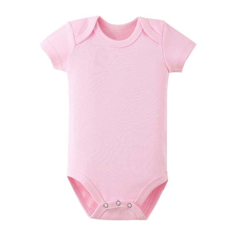 Baby solid-color short-sleeved triangular jacket, children's cotton one-piece jacket, envelope collar, newborn baby fart jacket