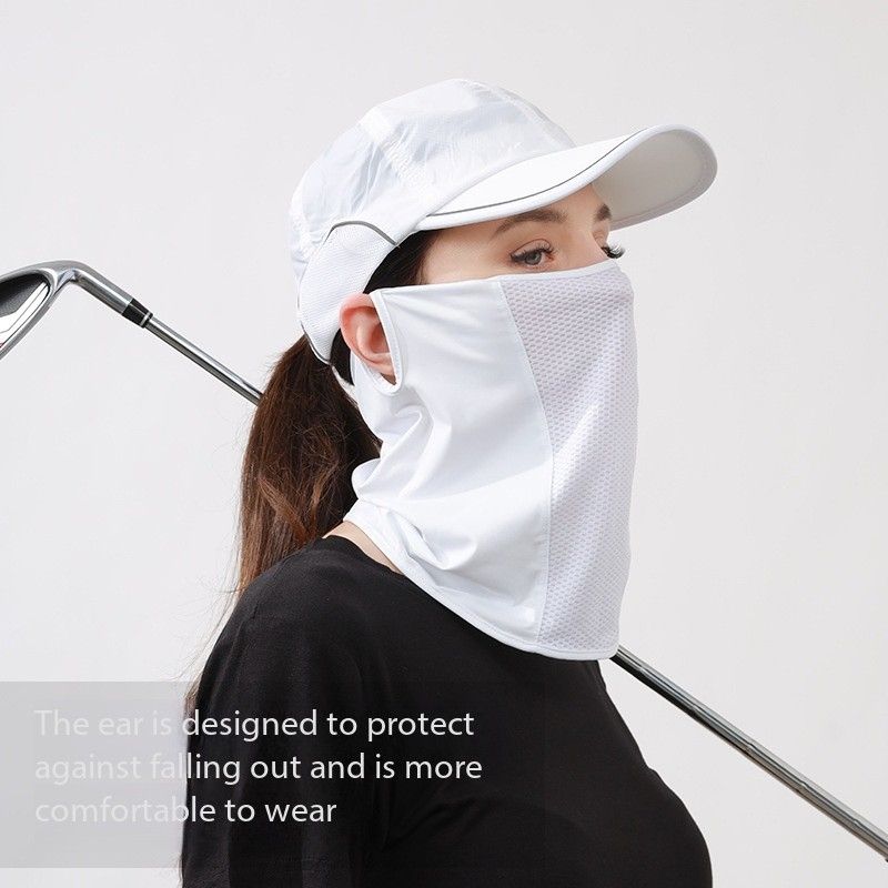 Women's sports sun protection mask, summer ice silk neck cover, thin and breathable, men's outdoor golf UV protection cycling mask