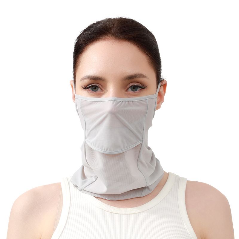 Summer ice silk mask, women's breathable sun protection mask, thin quick-drying, outdoor sports and fitness mask, men's fishing and cycling mask