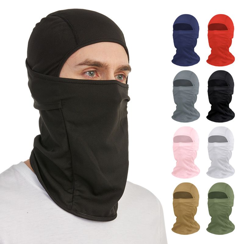 Mesh head cover, men's summer breathable sun protection head cover, outdoor sports motorcycle face protection tactical riding mask