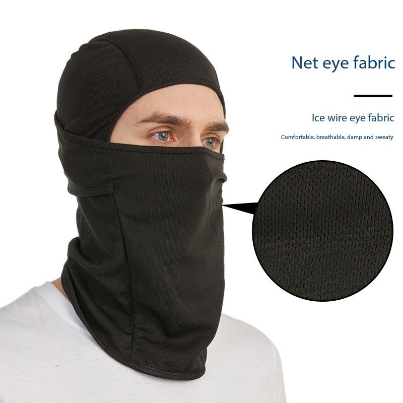 Mesh head cover, men's summer breathable sun protection head cover, outdoor sports motorcycle face protection tactical riding mask
