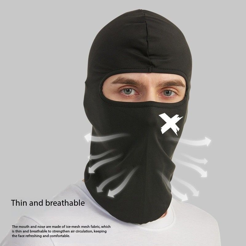 Outdoor luminous head cover, sun protection ice silk motorcycle head cover, men's and women's bicycle neck cover, breathable sports cycling mask