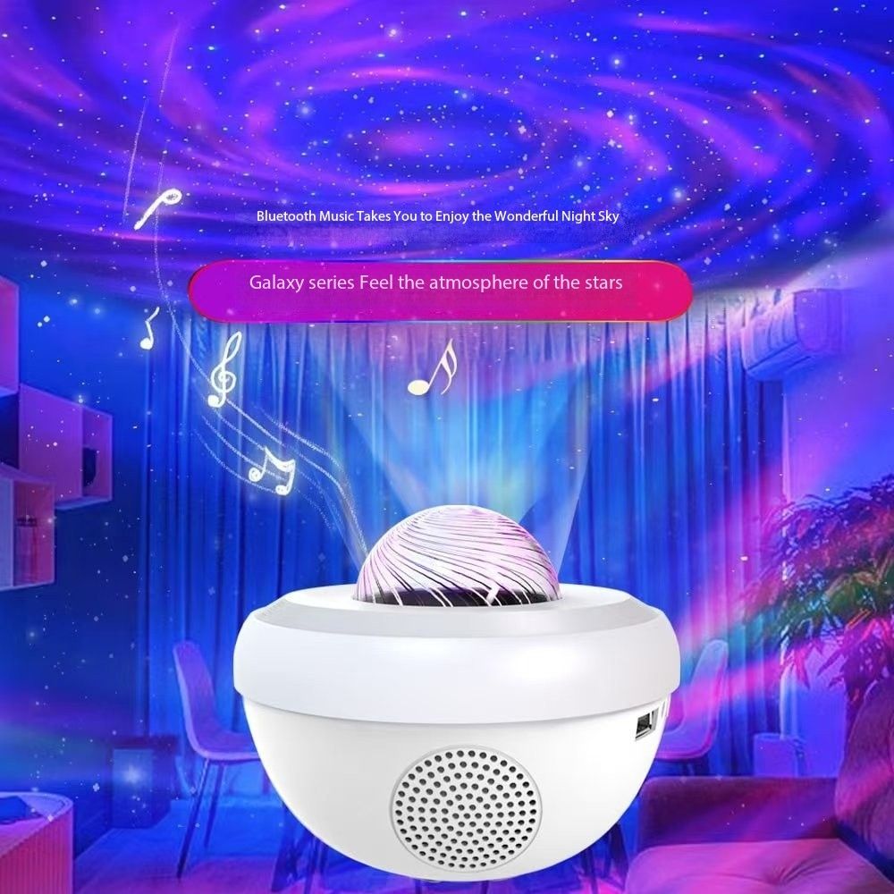 New products: Vortex Aurora Starry Sky Projection ambient light, Night Light, Bedroom Full sky Stars, Bluetooth Music Bowl Light