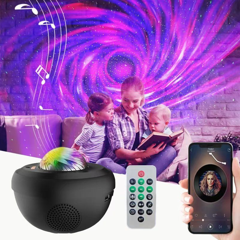 New products: Vortex Aurora Starry Sky Projection ambient light, Night Light, Bedroom Full sky Stars, Bluetooth Music Bowl Light