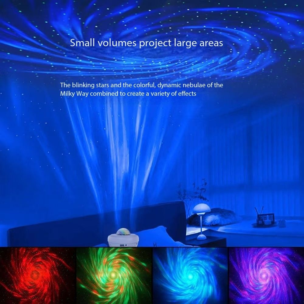 New products: Vortex Aurora Starry Sky Projection ambient light, Night Light, Bedroom Full sky Stars, Bluetooth Music Bowl Light