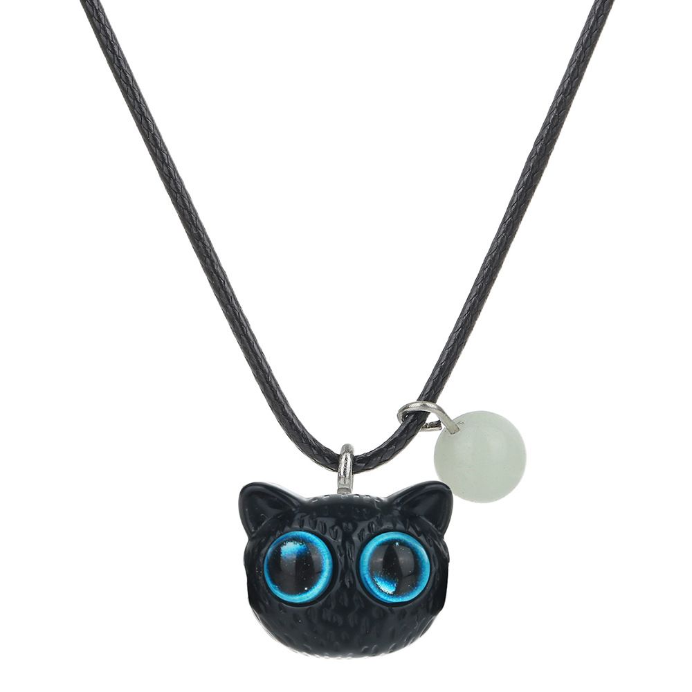 Hot-selling cheese cute little cat luminous bracelet necklace, couple cartoon little black cat accessory necklace