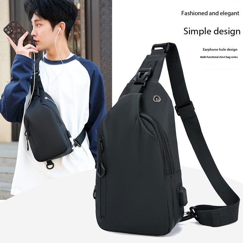 The new men's chest bag is fashionable and simple, a business single-shoulder bag, and a portable and casual crossbody bag for outdoor travel