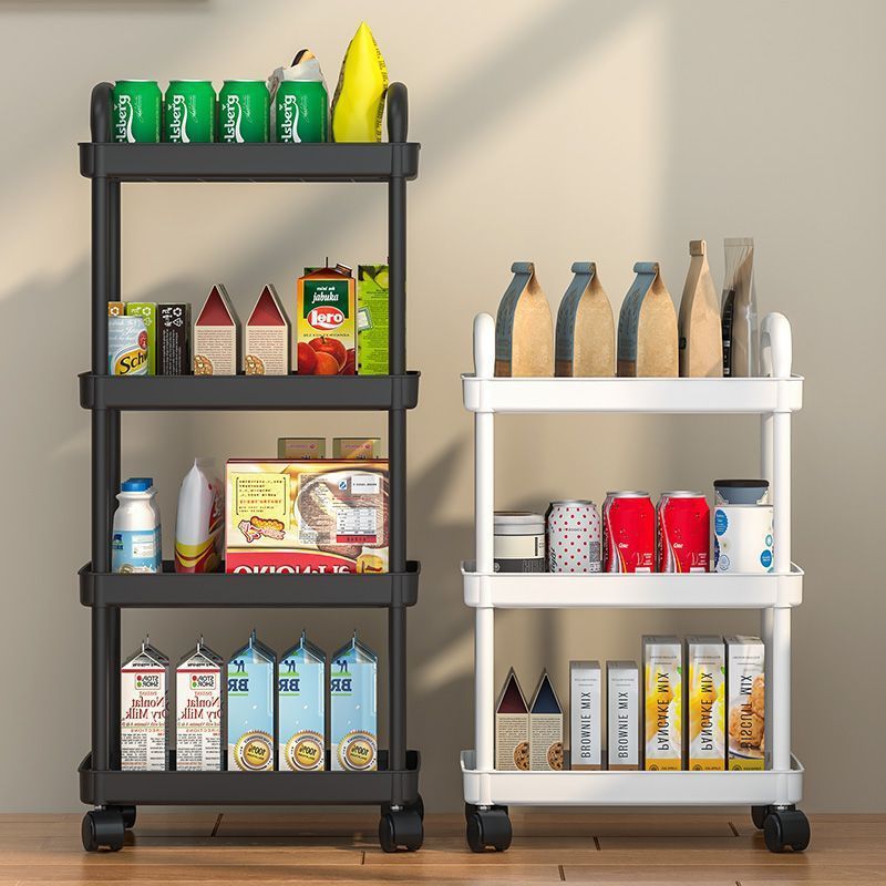 Storage rack, trolley, bedroom, bathroom, floor-standing multi-layer snack rack, bathroom rack, kitchen, movable baby products storage rack