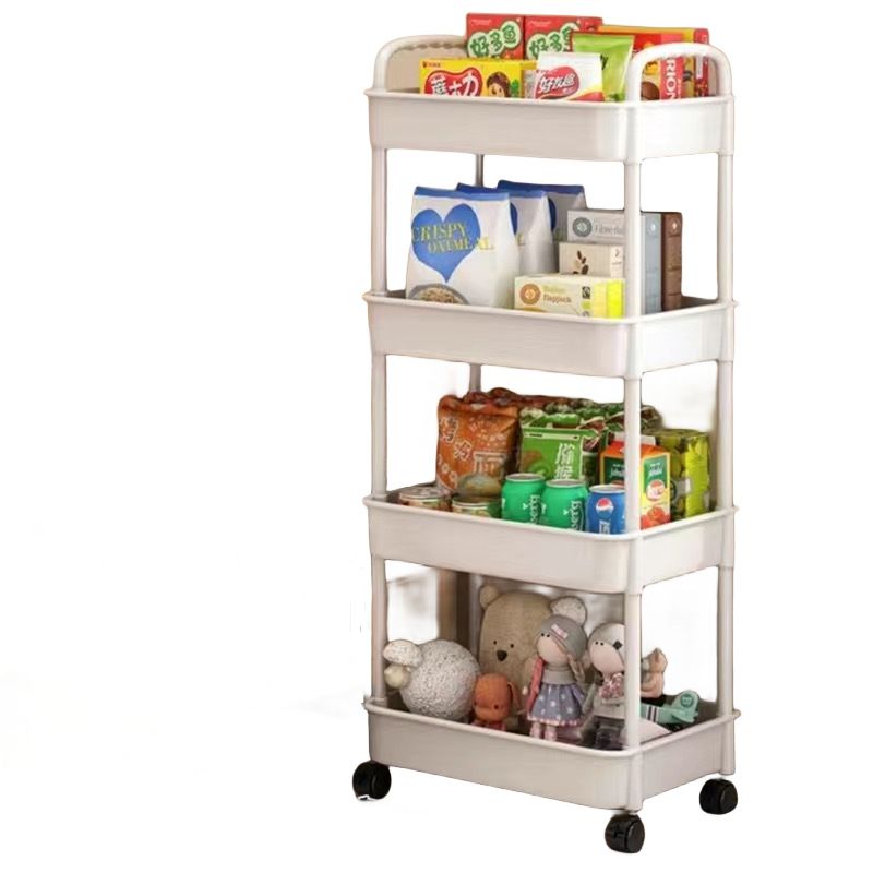 Storage rack, trolley, bedroom, bathroom, floor-standing multi-layer snack rack, bathroom rack, kitchen, movable baby products storage rack
